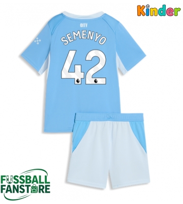 Manchester City Antoine Semenyo #42 Replik Heimtrikot Kinder 2026-27 Kurzarm (+ Kurze Hosen)